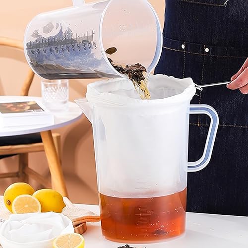 Yesaler Sac de Filtre Alimentaire 4 Pièces Sac Filtrant en Mailles Réutilisable Blanc avec 1 Anneau en Acier Inoxydable pour Lait de Noix Jus de Fruits - Nail Gallerys