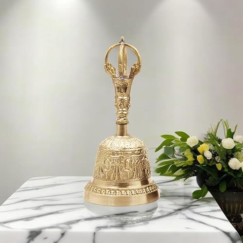 Cloches de Prière Dorje Vajra Cloche de Méditation Bouddhiste Tibétaine Faite à la Main en Laiton Utilisation pour le Mariage à la Maison du Temple Garden Decoration Other Garden Decoration Supplies - Nail Gallerys