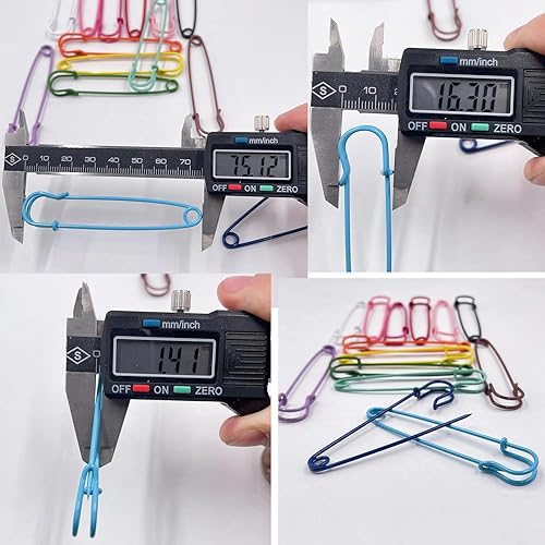 Qiantull Lot de 30 grandes épingles à nourrice multicolores de 7,5 cm - Extra larges - Pour travaux manuels, vêtements, cuir, toile, couvertures, travaux manuels, jupes, tapis, accessoires de couture - Nail Gallerys