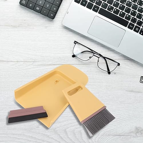 Qukaim Ensemble Compact de Mini Pelle et Brosse, Balai de Nettoyage Multifonction 3 en 1 et Ensemble Pelle et Balai pour Bureau, Bureau, Nid d'animaux, Clavier, Plan de Travail - Nail Gallerys