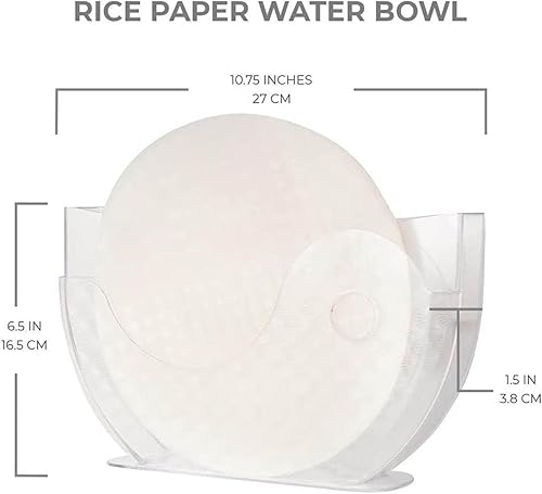 Bol à eau en papier de riz avec support de poche latéral pouvant contenir jusqu'à 27 cm de papier de riz pour faire des rouleaux de printemps frais (papier de riz non inclus), des rouleaux d'été. Mach - Nail Gallerys