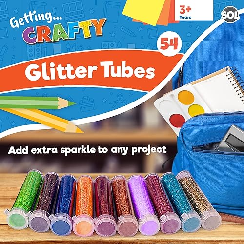 Lot de 54 tubes de paillettes pour enfants en 10 couleurs vives assorties,Shaker de paillettes pour loisirs créatifs,Paillettes fines pour slime, roses, bleues et vertes pour ongles - Nail Gallerys