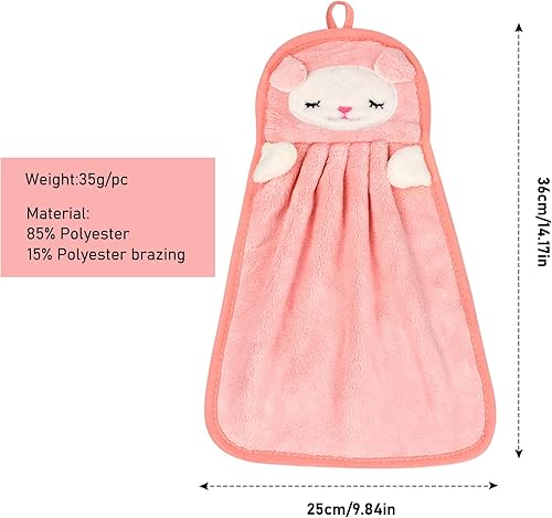 Pinsheng 3 Pièces Essuie-Mains Animal Mignon avec Boucle de Suspension, Serviette de Toilette Enfant Essuie, Serviette de Dessin Animé Absorbantes, Serviettes de Visage, pour Cuisine Salle de Bain - Nail Gallerys
