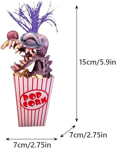 TBEONE Sculpture de clown, décoration de clown d'Halloween Killer Klowns - Popcorn - Tête de clown effrayante en résine - Artisanat de clown depuis l'espace - Popcorn violet - Nail Gallerys
