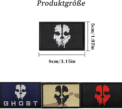anneratteryer 4 pièces Patch velcro Ecusson velcro Ecusson scratch Patch militaire Patch sac a dos Écusson tactique avec motif tête de mort pour Casquettes sacs Vestes avec Fermeture Badges Sangles - Nail Gallerys