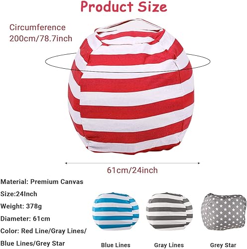 Sac Rangement Peluches Enfant, Peluche Sac Haricots Pouf, Pouf Poire de Rangement pour Peluches, Toile Sac Rangement Jouets avec Fermeture Éclair丨Grande Capacité 24Pouces丨pour Jouet Vêtement & Article - Nail Gallerys