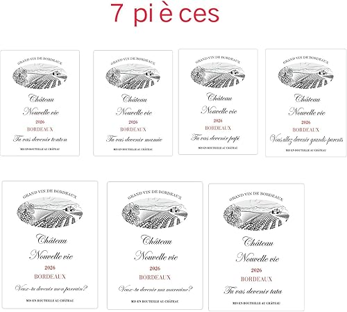 7 pièces Etiquette bouteille de vin,Tu vas devenir papi-Etiquette bouteille de vin-Annonce grossesse-futur papi-tonton,tata,mamie,grands-parents,marraine,parrain... - Nail Gallerys