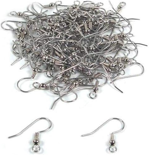 Ayrsjcl 100 Pcs Boucles d'oreilles Crochets en Acier Inoxydable Fils d'oreille Argentée Hypo-allergène Poisson Boucles d'oreilles pour Fabrication Bijoux - Nail Gallerys
