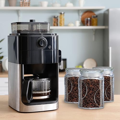 Relaxdays Bocal en Verre avec Couvercle, lot Pratique de 6, 750 ML, rectangulaire, hermétique, Transparent - Nail Gallerys