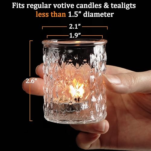 NITIME Lot de 12 bougeoirs en Verre Transparent pour décoration de Mariage, décoration d'intérieur et décoration de Vacances - Nail Gallerys