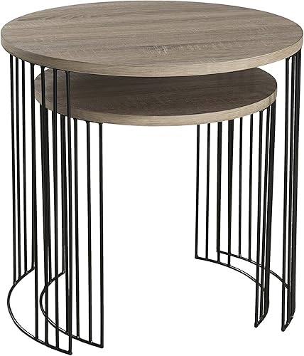 MACABANE Fleur - Set de 2 guéridons Pieds métal - Nail Gallerys