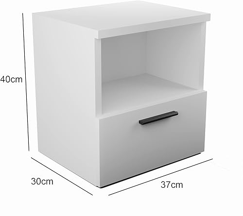 Home Glow Tables de Chevet, Table de Nuit, Tiroirs de Chevet, 1 Tiroir, Table de Bout avec étagère de Rangement, Sonoma. Taille: L37 x H40 x P30 cm - Nail Gallerys