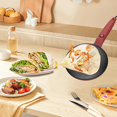 Pavsicgn Crêpière Électrique | Machine à crêpes antiadhésive - Crêpière électrique de 7.8 pouces, contrôle automatique de la température antiadhésif pour crêpes - Nail Gallerys