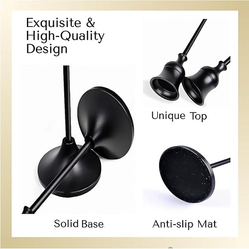 Jinavoty Lot de 3 bougeoirs coniques pour bougeoirs en laiton doré vintage pour cheminée, fête, dîner, maison (doré, 3 pièces) - Nail Gallerys