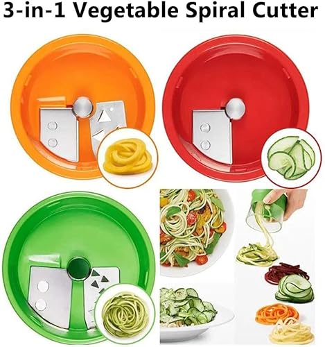 Spiraliseur de Légumes, 1Pcs Spaghettis de Légumes Manuel, Coupeur de Légumes Manuel 3 en 1 pour Courgettes, Carottes, Concombres, Pommes de Terre, Oignons - Nail Gallerys