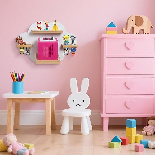 Gieanoo Tonie Étagère pour Toniebox - Étagère magnétique, de rangement pour 20 figurines Tonie Box, étagère murale magnétique, de rangement, bleu (rose, 30,1 x 15 cm) - Nail Gallerys