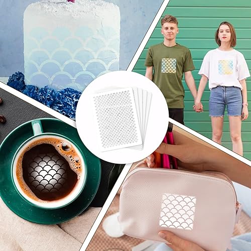 Giantree Lot de 5 pochoirs réutilisables en forme d'écailles de poisson, pour peinture, maquillage, visage, corps - Nail Gallerys