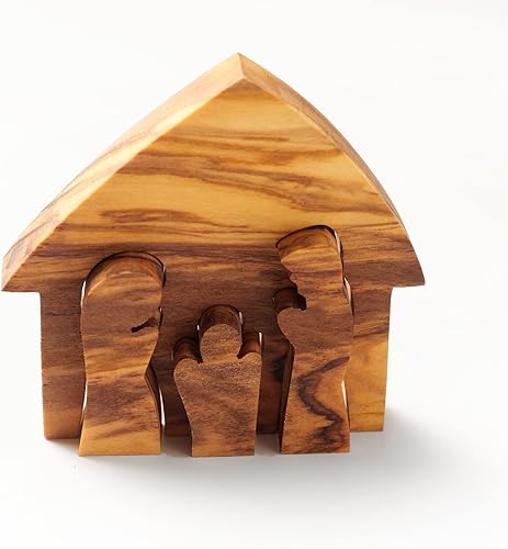 KASSIS décoration de Noël en Bois d'olivier nativité Puzzle Table nativité Table décoration de Bethléem 6,50 cm x 6 cm - Nail Gallerys