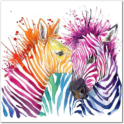 DECLINA Tableau verre acrylique home design Les Zèbres, Tableau Plexis, cadre déco sur verre acrylique, décoration murale, impression sur plexi, 100x100 cm - Nail Gallerys