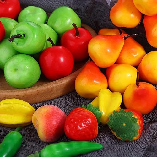 Lot de 20 mini fruits artificiels en plastique - Fraise - Décoration d'intérieur (fraise) - Nail Gallerys