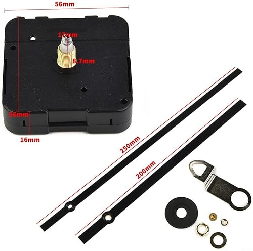 Hasaller Mécanisme de moteur d'horloge efficace, couple élevé, arbre en I, mécanisme de mouvement d'horloge murale à quartz avec longue bêche à main fonctionnant à piles - Nail Gallerys