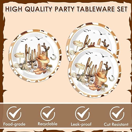 Vaisselle de fête d'anniversaire pour chevaux - Vaisselle de décoration pour anniversaire d'enfant - Pour 10 personnes (A) - Nail Gallerys