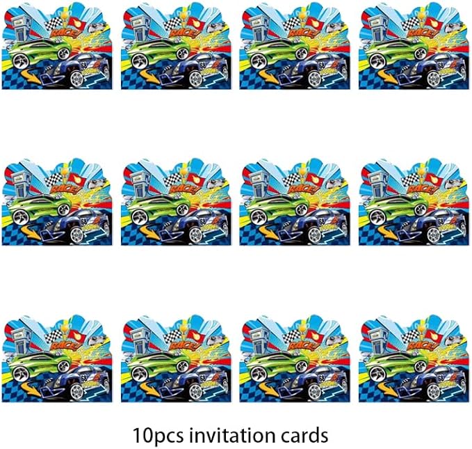Decoration Anniversaire Race Car Carte Invitation Fête Race Car Cartes Invitations Voiture de Course Carte d'Invitation de Fête Racing Car Cartons d'Invitation Voiture Course Cartes Anniversaire - Nail Gallerys