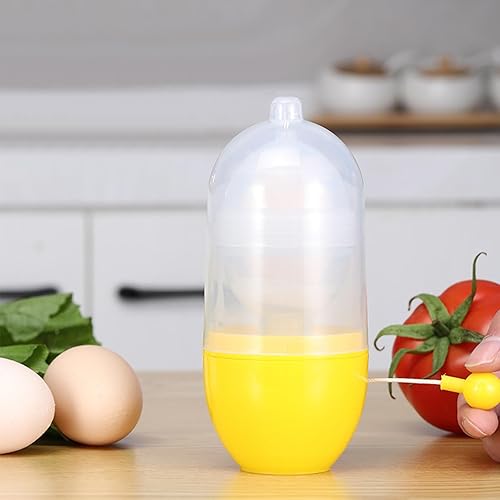 Egg Scrambler - Mixeur à œufs - Fouet manuel - Outil de cuisine - Ustensile de cuisine - Mixeur jaune et blanc pour cuisiner la cuisine, remuer l'œuf - Nail Gallerys
