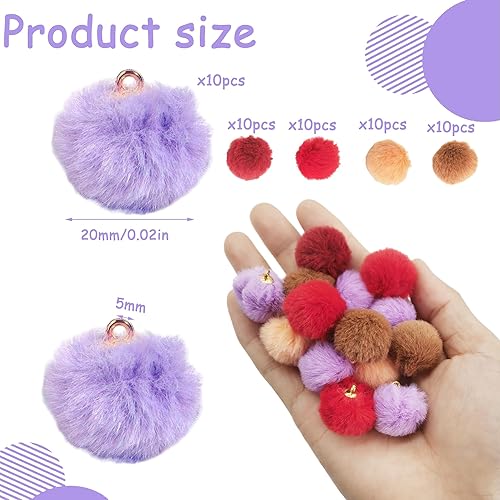 QIUMING 2cm Pompons Artisanat Pompon Breloques Ornements Multicolores Craft Petit Pompons Mini Pompons Loisirs créatifs pour Arts Crafts Sac à Main Fabrication de Bijoux Bricolage （50） - Nail Gallerys