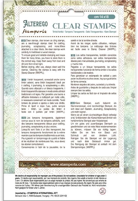 Stamperia WTK203 Tampon acrylique, marron/noir, 14 x 18 cm - Nail Gallerys