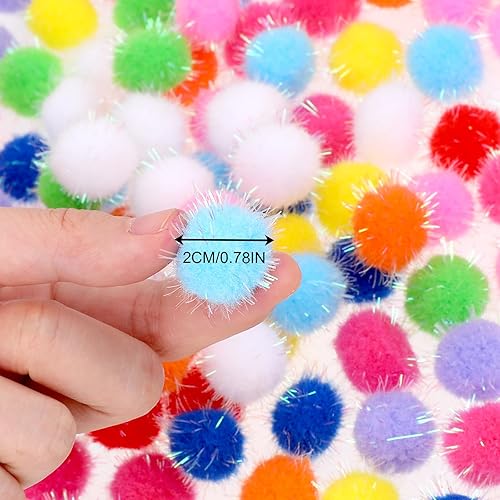 Lot de 100 pompons pour bricolage - 2 cm - Mini pompons colorés pour bricolage - Doux, créatifs, guirlandes moelleuses en grandes quantités - Pour artisanat, décoration de fête créative - Nail Gallerys