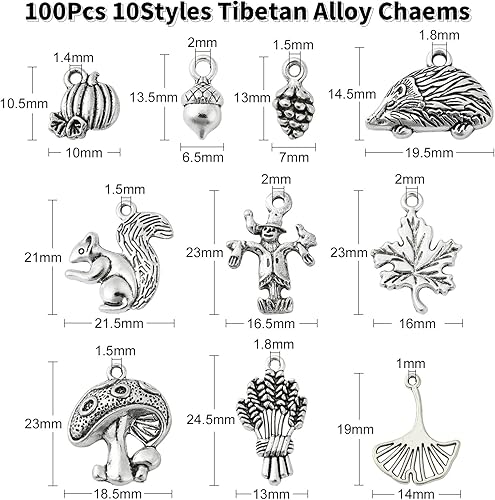 Ipotkitt Breloques tibétaines en alliage pour fabrication de bijoux pour colliers, bracelets, boucles d'oreilles, fournitures artisanales - Nail Gallerys