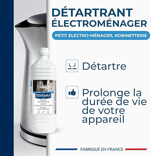 STARWAX - Détartrant Electroménager - Efficace même surfaces très entartrées - Action rapide - Efficace à froid - 100% d'origine naturelle - - Prêt à l'emploi - 1L - Nail Gallerys