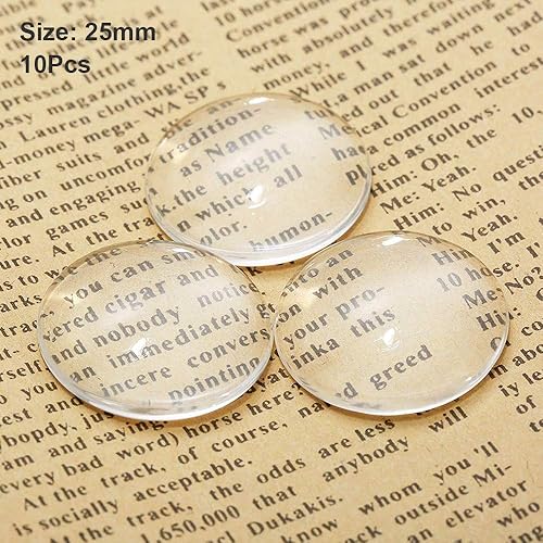 30pièces Crystal Clear Round Cabochon Flat Back verre Dome Tile Fabrication de bijoux, 18mm - Nail Gallerys