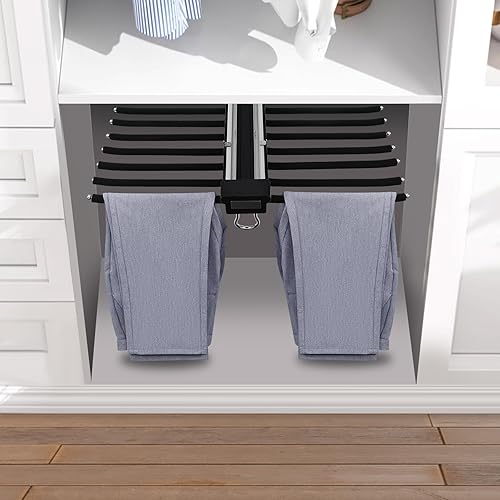 Porte Pantalon Coulissant à 22 Tiges Extensible Antidérapant Cintres Porte Pantalon Dressing économise De l'espace,pour Armoire, Buanderie, Zone De Stockage (Noir) - Nail Gallerys