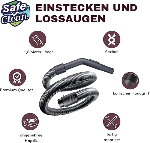 SAFE 'N CLEAN Tuyau d'aspirateur avec poignée compatible avec les modèles Rowenta Compact Power (RO3950, RO4825, RO4B23, RO3969EA), etc. Alternative au SS-7223035243 - Nail Gallerys