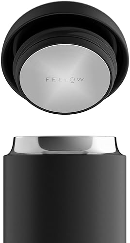 Fellow Carter Everywhere | Tasse de voyage | Gobelet à café et à thé en acier inoxydable isolé sous vide à large ouverture avec intérieur en céramique | Noir mat | Tasse de 355 ml - Nail Gallerys