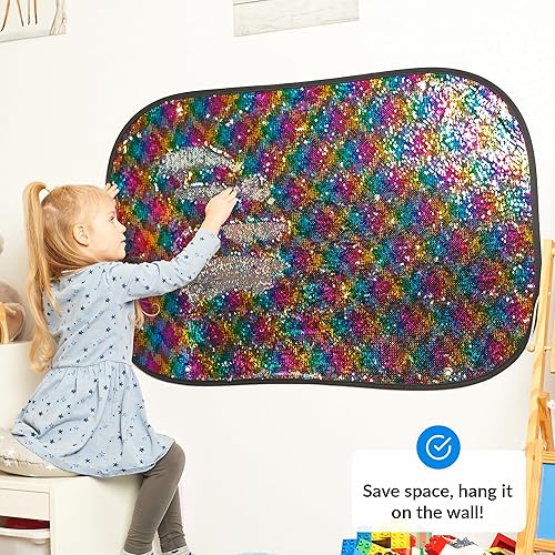 Mur Sensoriel | Mur Sensoriel en Tissu à Paillettes pour Enfants | Tissu à Rabat à Paillettes pour Mur Sensoriel pour Enfant | Panneau Mural D'éveil | Tissu A Paillettes Argentées - Nail Gallerys