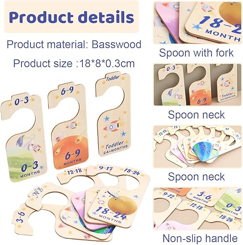 GGUFAY 8 PCS Séparateurs de Placard pour Bébé en Bois Diviseurs, Diviseurs de Taille Vêtements,Diviseurs de Garde-Robe Bébé,pour Chambre Tout petits Nouveaux-nés Nourrissons Jusqu'à 24 mois - Nail Gallerys
