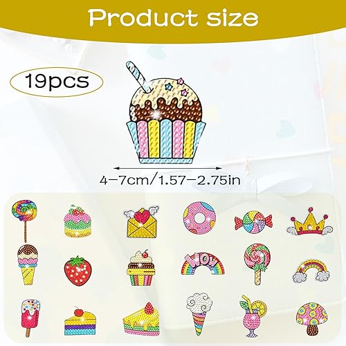 HANIUTTY Diamond Painting Kit, 19 Pièces 5D Diamond Painting Autocollants Kits Fille DIY Peinture Diamant DIY Peinture Diamant Animaux Autocollant Cadeau Fille - Nail Gallerys