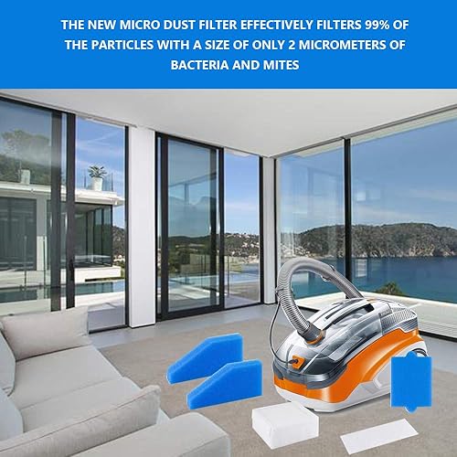 Lot de 2 filtres de rechange, compatibles avec les aspirateurs Thomas AQUA+, alternative au jeu de filtres Thomas 99 (pièce no. 787241), contient 5 pièces - Nail Gallerys