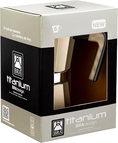 BRA Titanium - Cafetière, 6 tasses, aluminium - Nail Gallerys