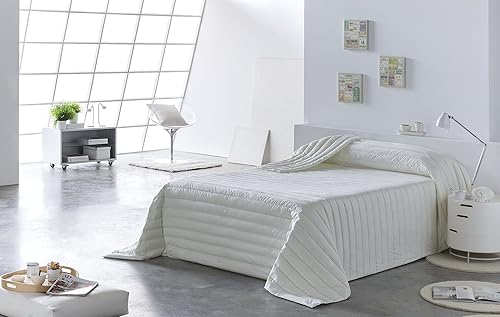 Lucena Cantos - Couvre-lit Bicolor, Fibre 120 GR, Réversible (300 x 270, Bleu Marine/Gris Pierre) - Nail Gallerys