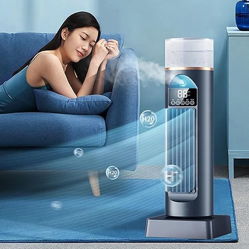 Tower Climatiseur AC – Ventilateur de refroidissement d'air tour pour chambre à coucher, refroidisseur oscillant silencieux, 6 vitesses, avec télécommande et réservoir d'eau, minuterie de 6 h pour la - Nail Gallerys