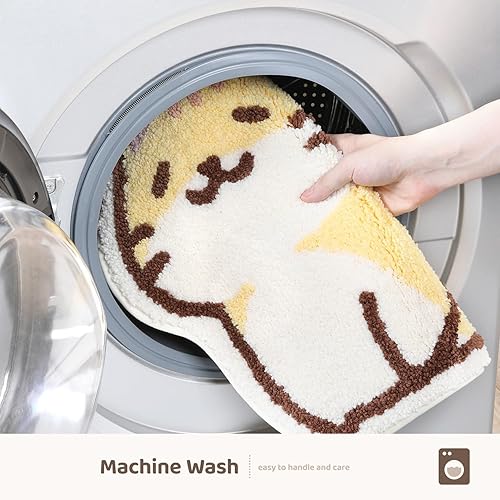Molesun Tapis de Salle de Bain en Forme de Chat Mignon, Extra Doux et Absorbant, Lavable en Machine, Tapis antidérapant pour Baignoire, Douche et Salle de Bain, 50x60cm, Chat - Nail Gallerys