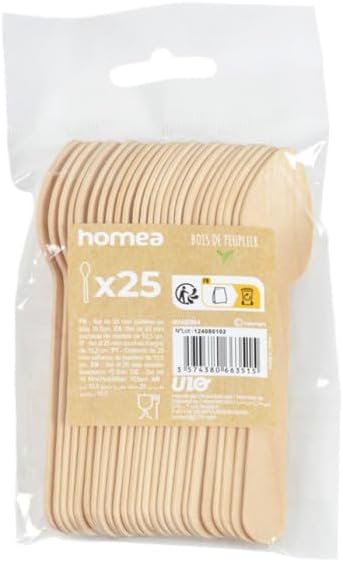 Lot de 25 Mini Cuillères Réutilisables 'Verrine' 10cm Naturel - Nail Gallerys