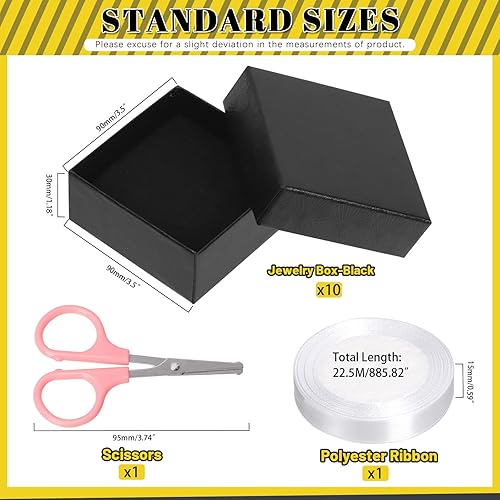 Glarks 12PCS 3,5 x 3,5 x 1,1 pouces bijoux coffret cadeau, boîte à bijoux festonnée rose pour anneaux, boucles d'oreilles, Noël, anniversaires, fête des mères et autres fêtes - Nail Gallerys