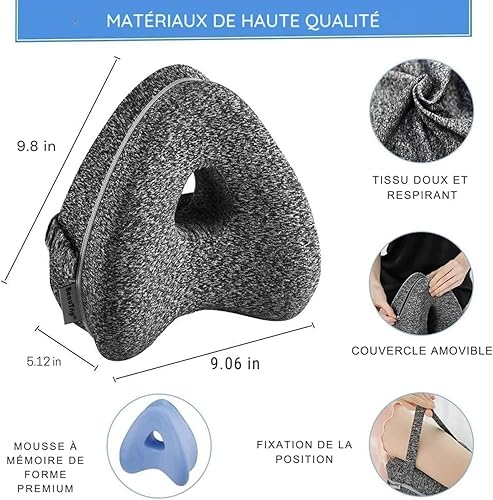 Coussin Genoux Nuit Orthopédique - Ergonomique pour Genoux et Jambes - Mousse à Mémoire Soulagée de SciatiqueCoussin Entre Jambes pour Dormir - Housse Lavable pour Un Comfort Maxima (Blanc) - Nail Gallerys