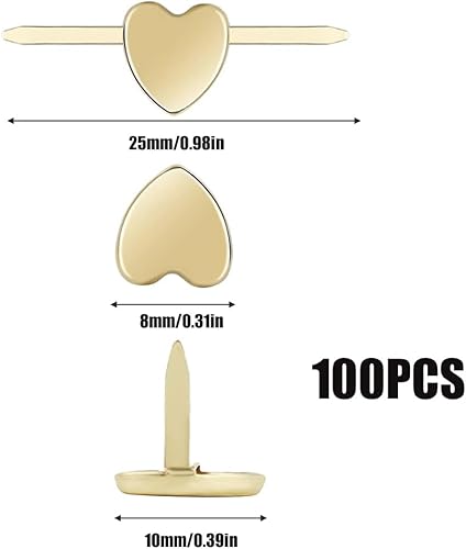 FKWKUW Lot de 100 Mini Pinces en Forme De Cœur en Métal pour Scrapbooking, École, Bureau, Papier, Papier À Lettres, Travaux Manuels, Bricolage - Nail Gallerys