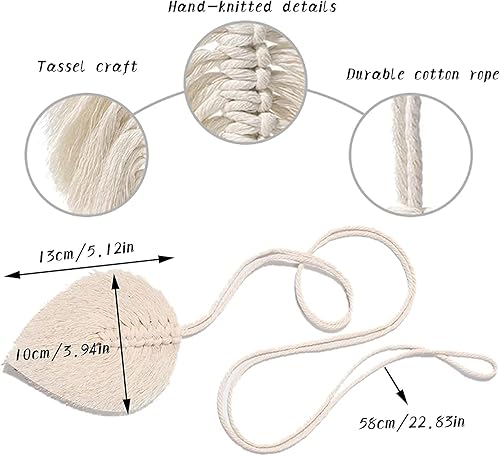DCQQ 2pcs Embrasses de Rideau Tressées Porte-Rideau en Corde Pinces à Rideau Boho De Coton Rideaux Accessoires Décoratifs pour Fenêtre de Maison - Nail Gallerys